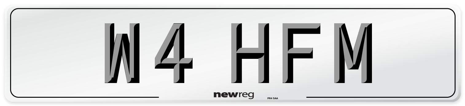 W4 HFM Number Plate from New Reg